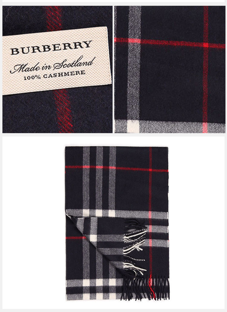 burberry/博柏利giant icon男士女士中性款经典格纹英伦羊绒休闲围巾