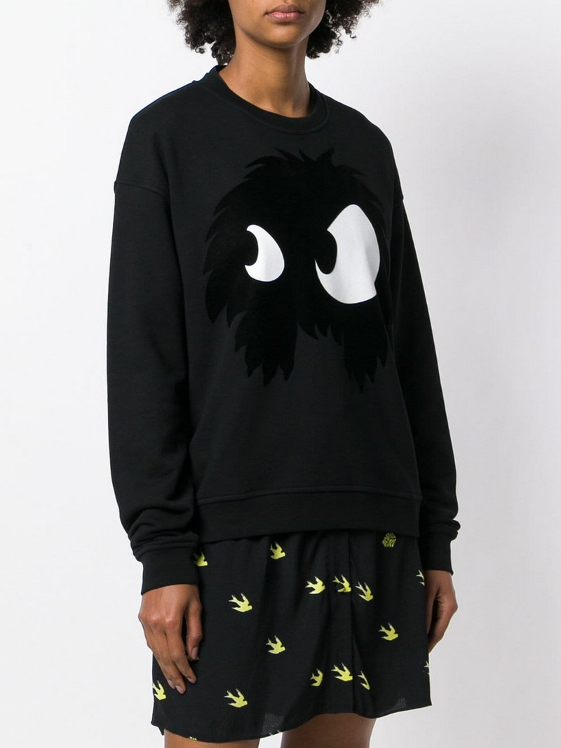 18秋冬服装 mcqueen/mcqueen 女士棉质小怪兽印花圆领卫衣 472273rkh