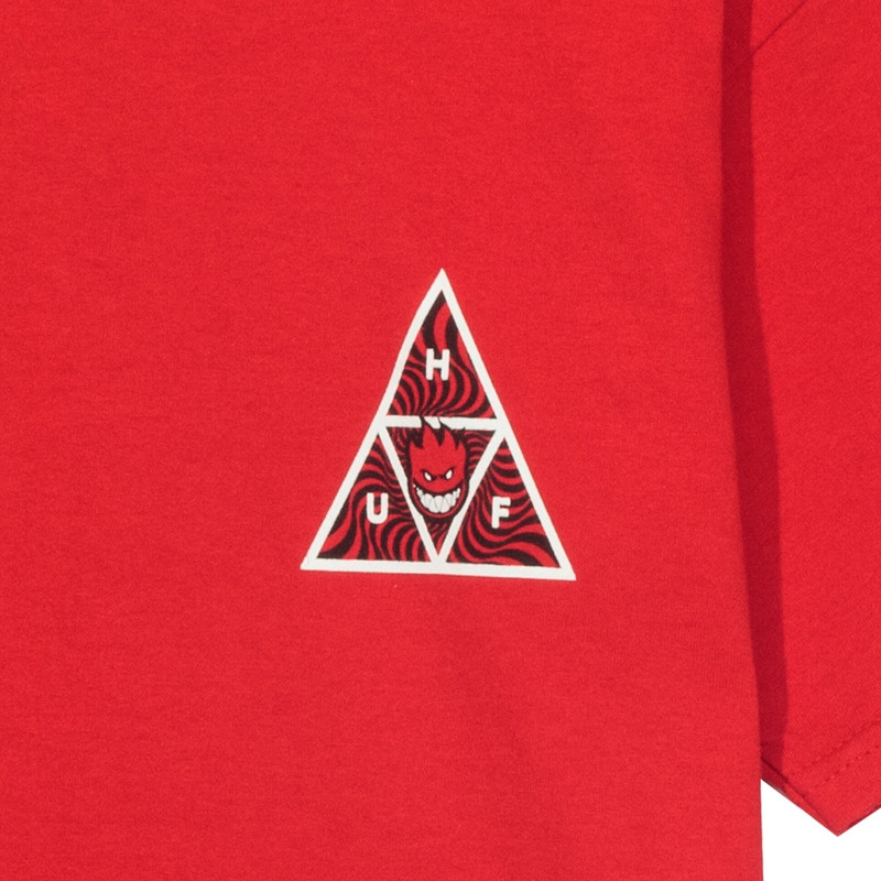 huf spitfire 男士 小火人联名款经典三角漩涡圆领短袖情侣款 ts00656