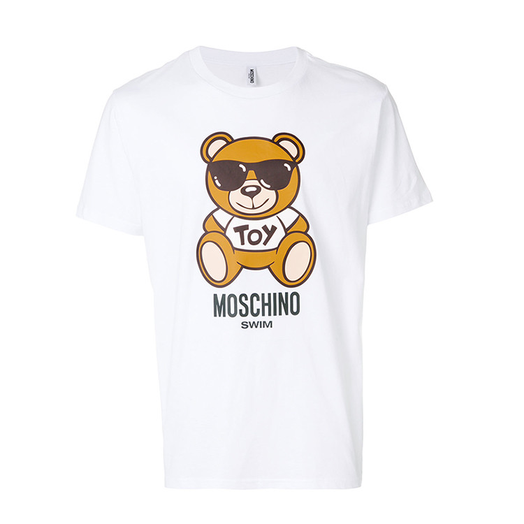 moschino/莫斯奇诺 男士 玩具游泳小熊图案黑色 短袖t恤 a1915 2304