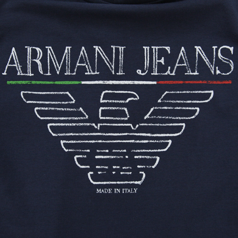 armani jeans/阿玛尼牛仔 男士鹰标v领短袖t恤 3y6t06-6j1fz