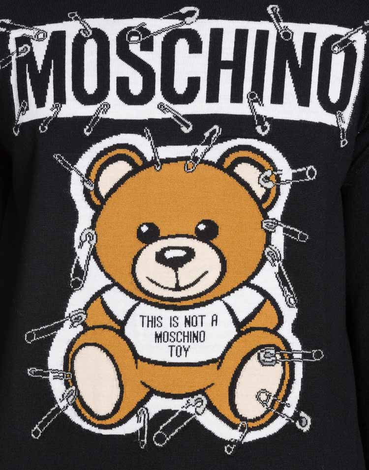 moschino/莫斯奇诺 【18年秋冬】 泰迪熊别针镶嵌套头衫