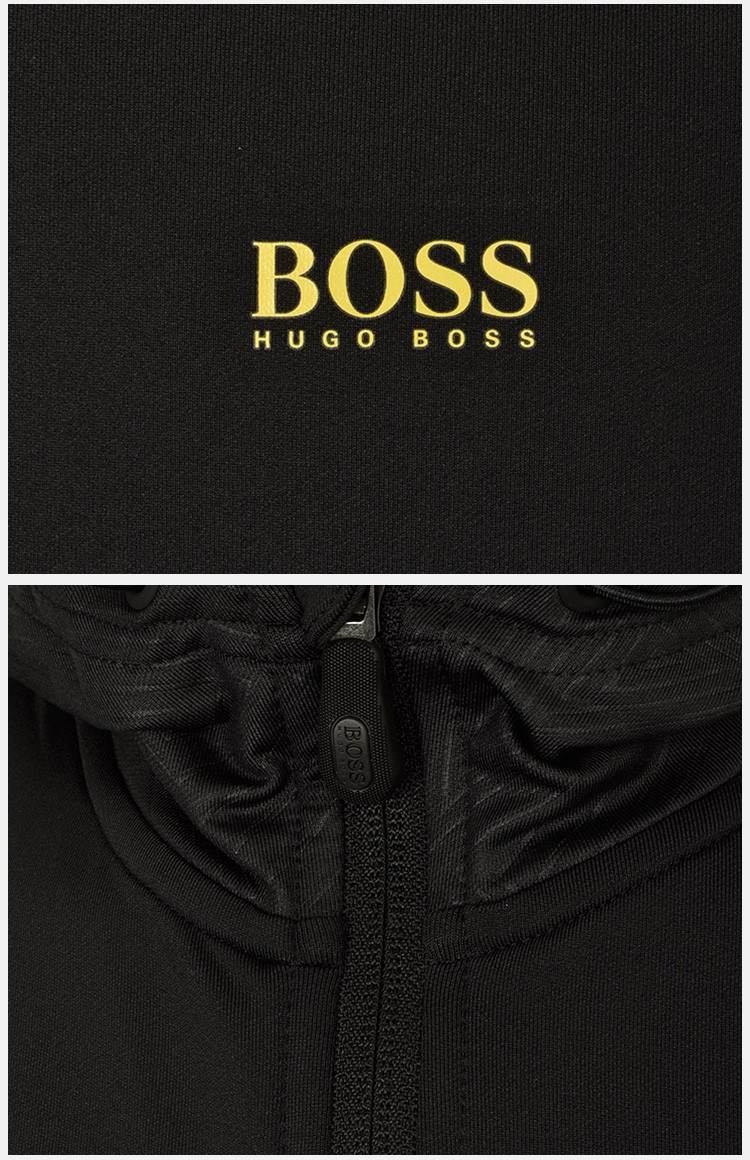 【包税】hugo boss/雨果波士 新款男士黑色logo休闲运动夹克时尚上衣