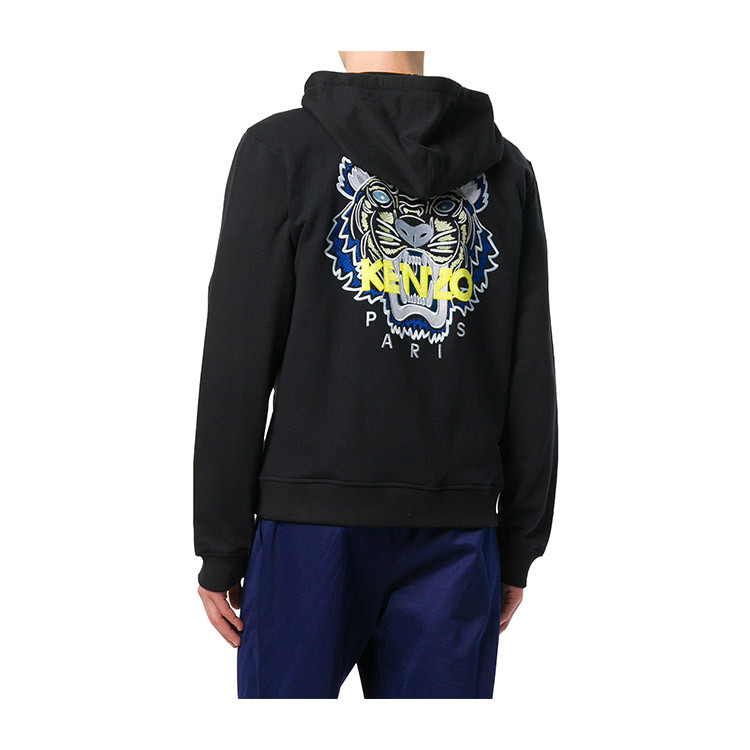 kenzo/高田贤三 虎头刺绣连帽男士卫衣# 5bl721 4xa 99黑色 xl