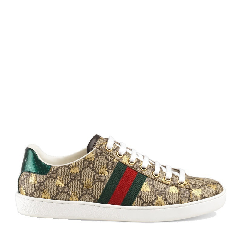 gucci/古驰 19春夏女士米色帆布印花蜜蜂休闲运动鞋 550051 9n020