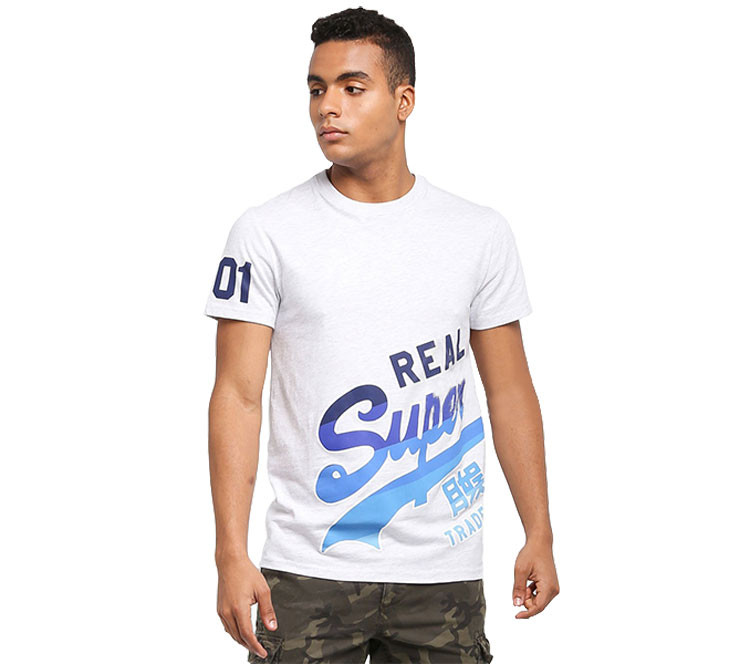 superdry/极度干燥 渐变色斜摆字母印花男士圆领短袖t恤 男士短袖t恤