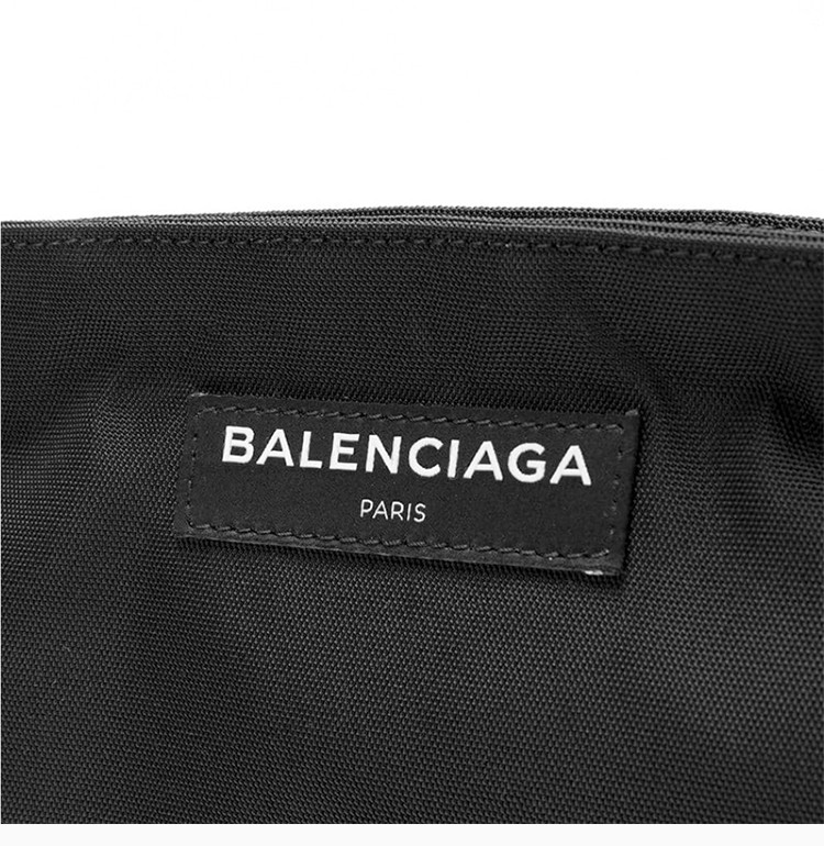 balenciaga 巴黎世家 男士黑色尼龙logo标识手拿包