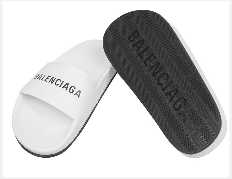 balenciaga/巴黎世家 女士皮革经典logo黑色休闲拖鞋凉鞋沙滩鞋女鞋