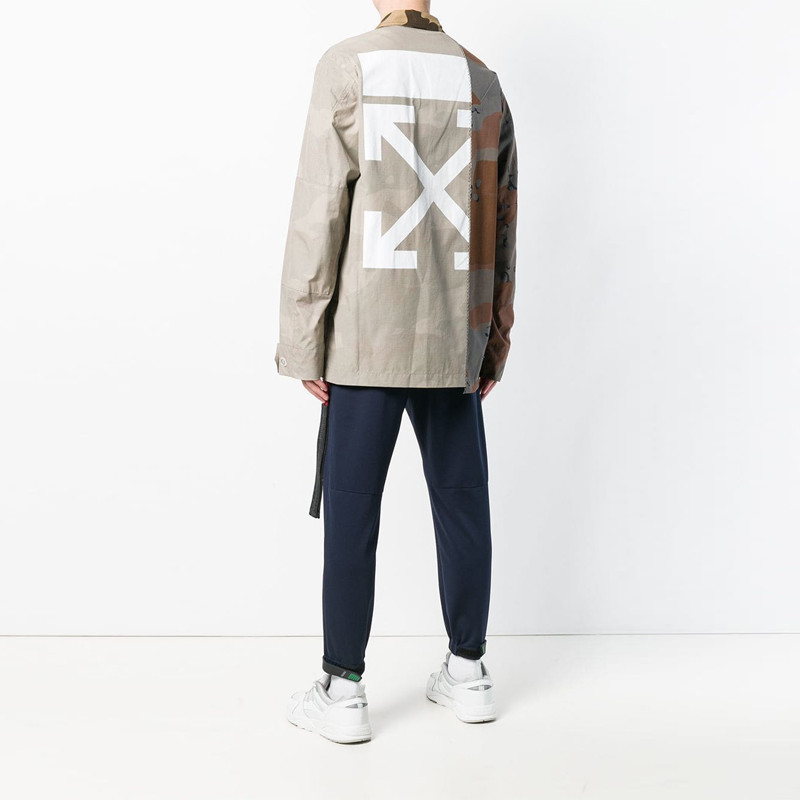 off-white/off-white 男士服装外套 全棉迷彩印花拼接夹克 omel004f