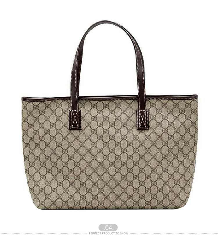 gucci/古驰 女款pvc购物袋手提包双g 211137kgdhr9643-036 (棕色)