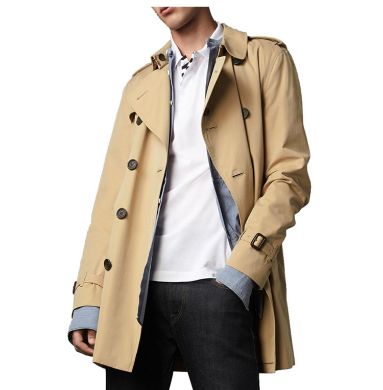 Burberry男士,burberry男士夹克 【包邮包税】burberry 巴宝莉 男士卡其色纯棉百搭长袖风衣外套