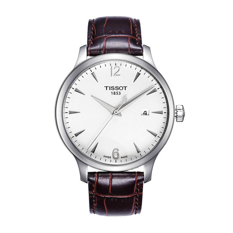 tissot/天梭 俊雅系列皮质表带石英男士腕表 t063.610.16.037.00