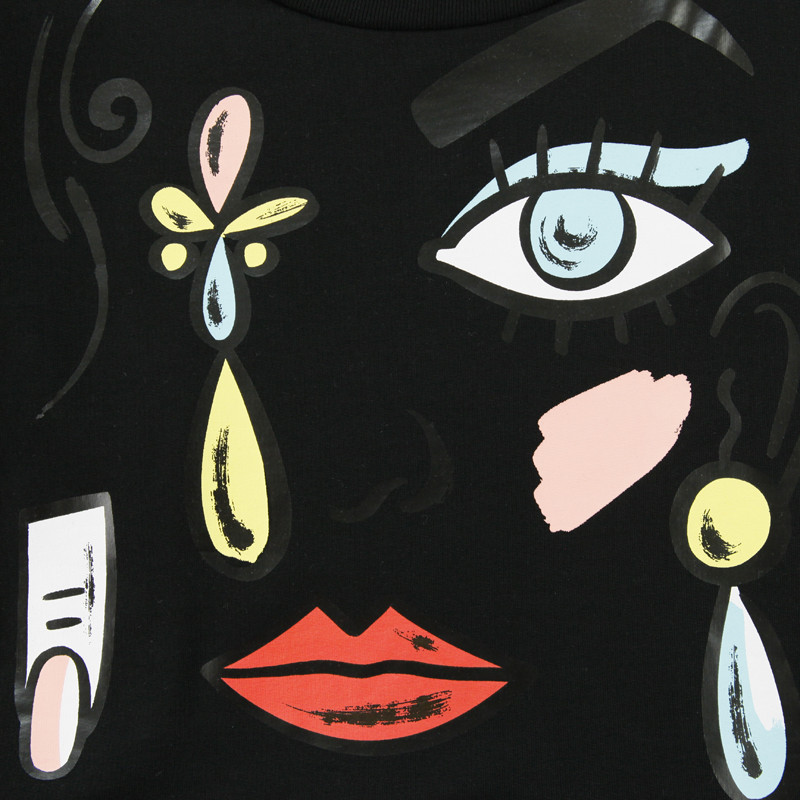 moschino/莫斯奇诺 女士人脸抽象连衣裙 ra0403-1125