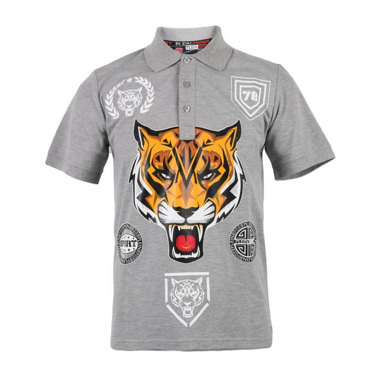 philipp plein/菲利普·普兰 plein sport系列男士灰色时尚休闲短polo