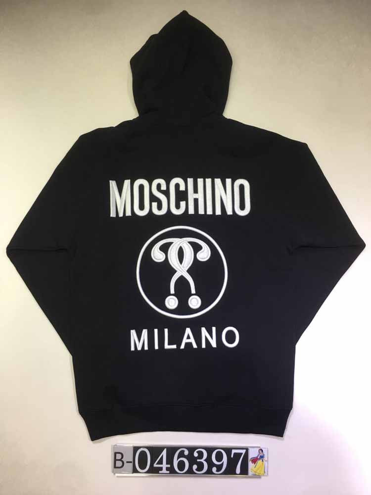 MOSCHINO LOGO,FENDI logo moschino/莫斯奇诺 【18年秋冬】背部双问号logo刺绣棉质卫衣外套
