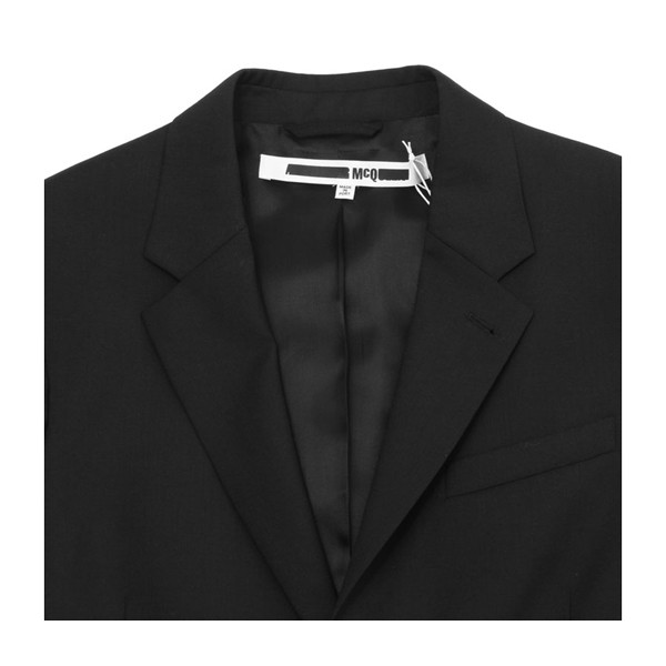 mcqueen/mcq alexander mcqueen 黑色羊毛男士单件西服 西装 外套