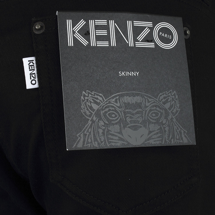 【18秋冬】kenzo/高田贤三 女士时尚修身logo字母刺绣牛仔裤长裤 f8