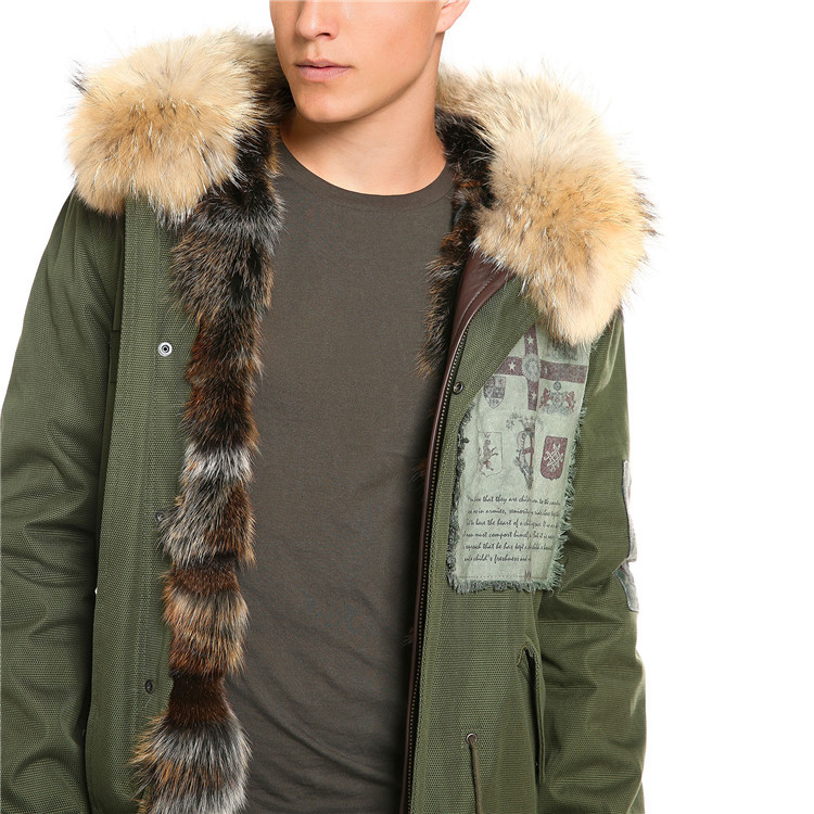 【包税】【18秋冬】皮草夫妇Mr&Mrs Italy - PMB528ME - 刺绣款伦敦绿中长款派克外套