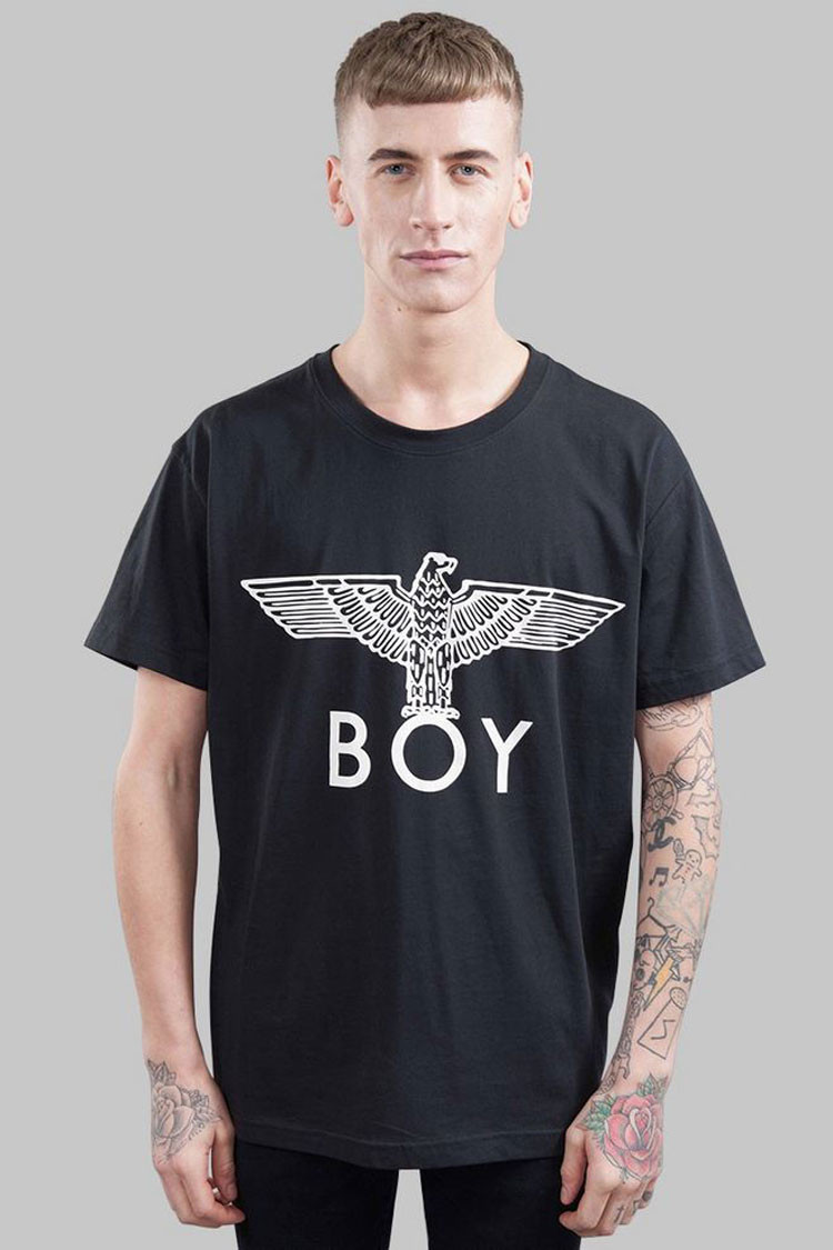 【包税】boy london/boy london伦敦男孩 男女同款黑白鹰印花圆领短袖