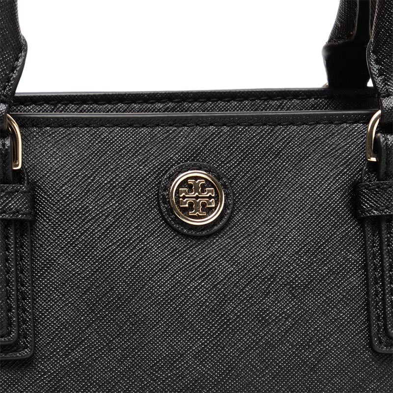 17春夏新款 tory burch/汤丽柏琦 黑色女士牛皮手提包 斜挎包