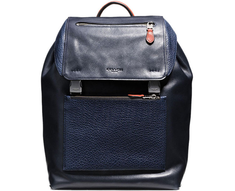 coach/蔻驰 【2017年精品店新款】男士混合皮革manhattan双肩包背包图片