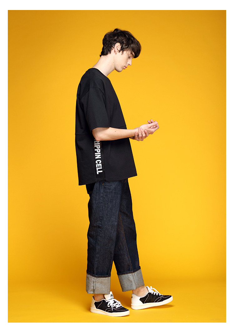 trippincell 【男女同款】new dual系列侧身网眼t恤 黑色 17ss004