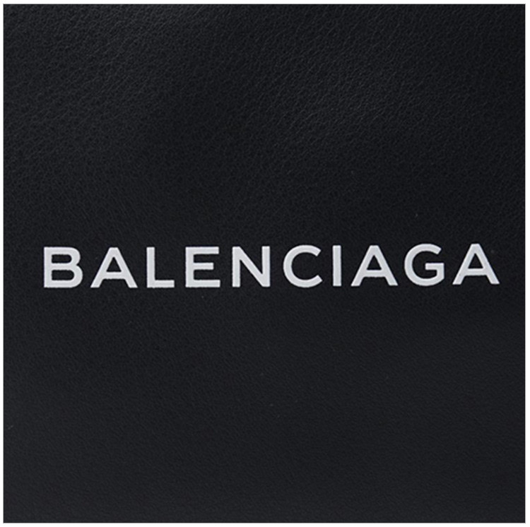balenciaga 巴黎世家 女士黑色牛皮拉链logo印花短款钱包