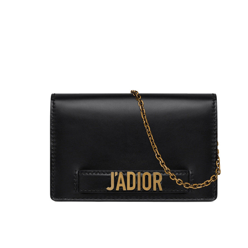 特价dior/迪奥 jadior wallet on chain黑色小牛皮斜挎包