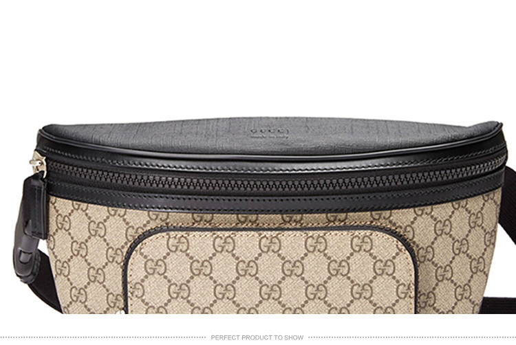 gucci/古驰 男士棕色pvc双g印花腰包斜挎包 406372 khnyx 9772-034图片