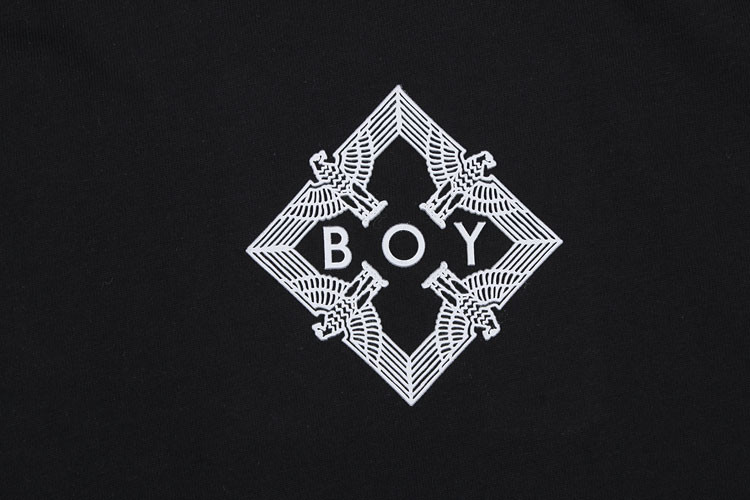 boy london/伦敦男孩 春夏 情侣款 英版 圆领 黑白前后印花 休闲 短袖