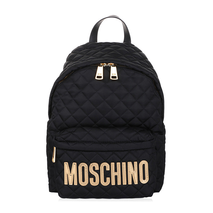 moschino(莫斯奇诺) 黑色帆布男女同款双肩包【北京同城闪送】