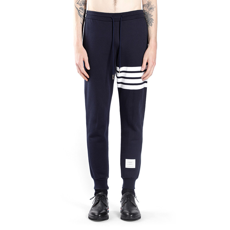 thombrowne卫裤,thombrowne裤子 thom browne/桑姆·布郎尼 2019年新款灰色棉质条纹男士