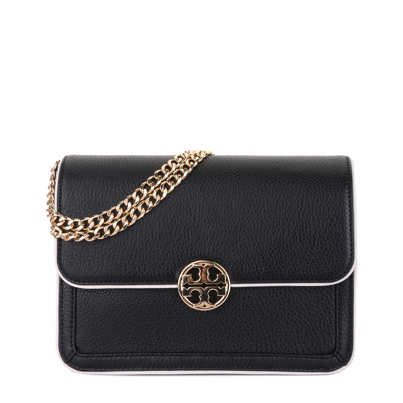 tory burch/汤丽柏琦 女士牛皮单肩斜挎包 黑色 31427