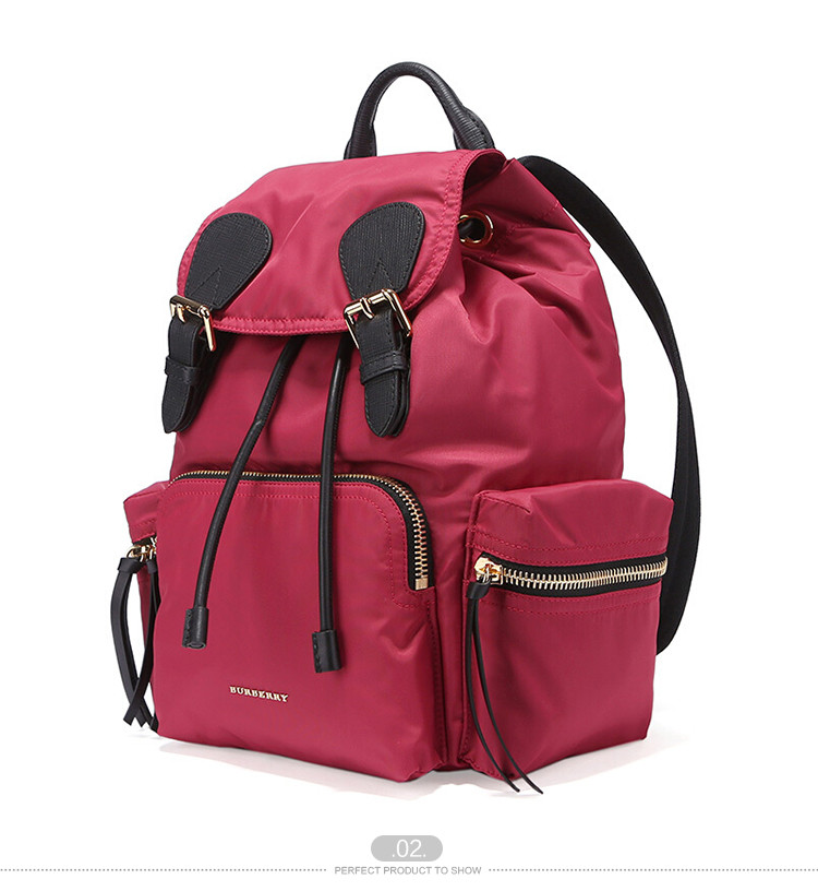 burberry/博柏利 女士梅红色织物双肩包 4033299-plum pink-012w