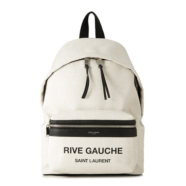 gauche,rive gauche yvessaintlaurent/圣罗兰gauche女士白色帆布配皮双肩包