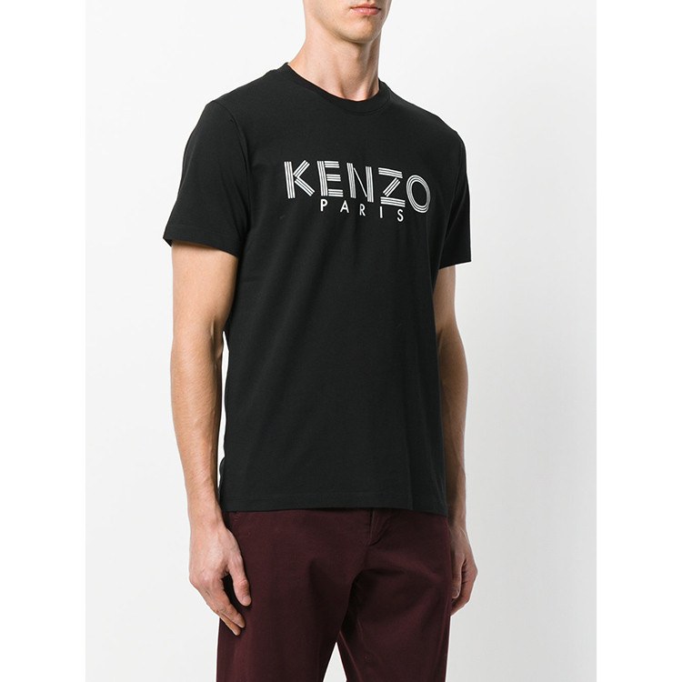 kenzo(高田贤三) 黑色白色棉质字母圆领短袖t恤衫 xxl(胸围124cm)