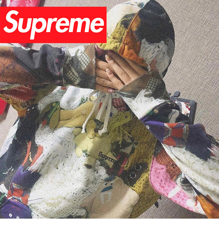 supreme 18fw love hours hooded 艺术家玩偶布偶 卫衣 帽衫