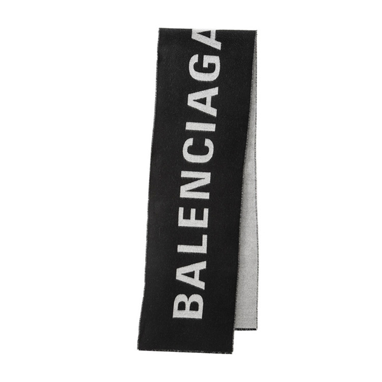 balenciaga/巴黎世家 logo男士羊毛logo印花围巾 512732420b0