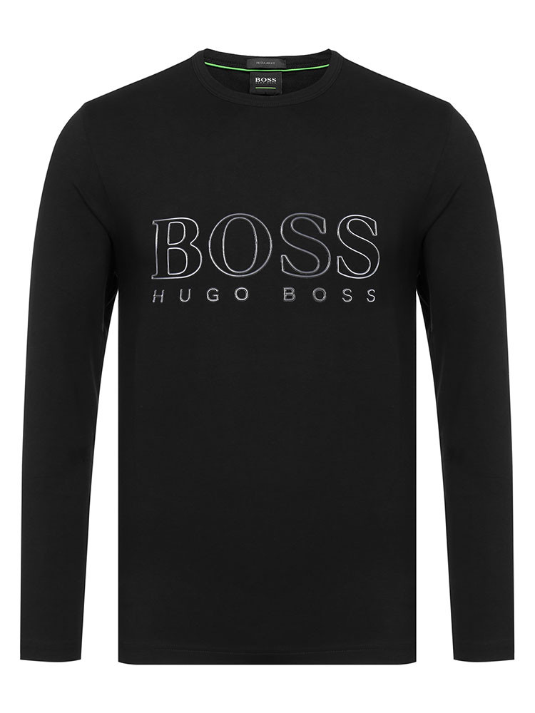 hugo boss/雨果波士 文字图案黑色男士长袖t恤 50393187-10110340-001