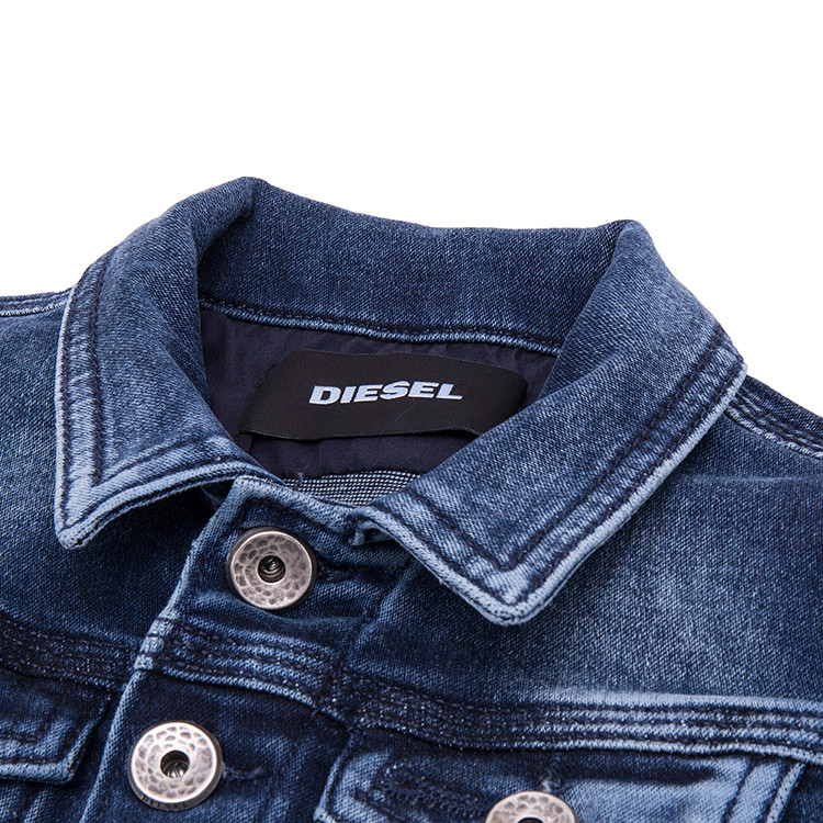 【米兰仓现货速发】 diesel/迪赛 翻领 纽扣 牛仔蓝 长袖 小口袋 简约