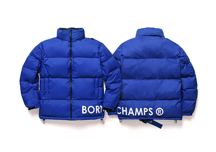 born champs/born champs side logo系列男女同款蓝色羽绒服