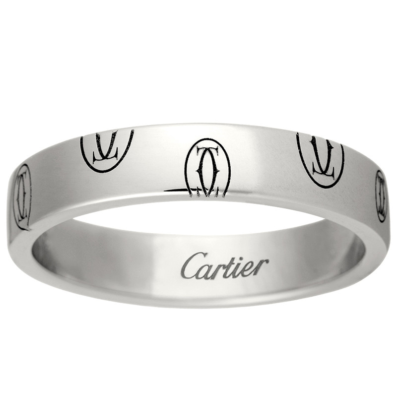 cartier/卡地亚 logo de cartier 白色k金 经典 戒指/指环 b4050900