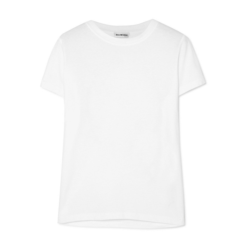 balenciaga/巴黎世家 19春夏女士白色纯棉圆领背后印花图案短袖t恤