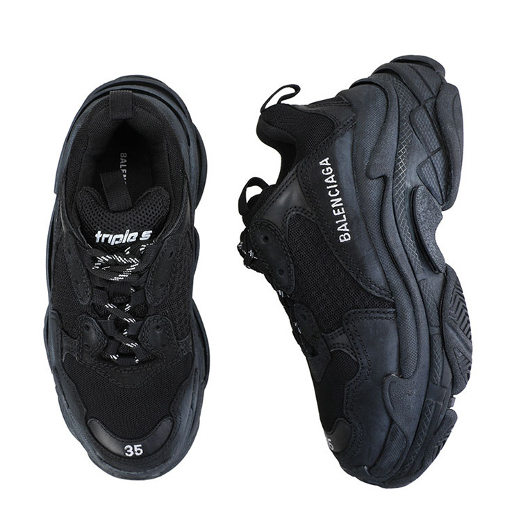balenciaga/巴黎世家 男士黑色系带新款休闲运动鞋 531388 w09o1 1000