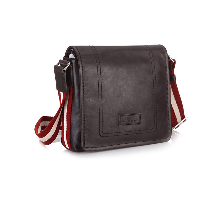 bally/巴利 男士经典牛皮单肩斜跨包 咖啡色 terlago 261