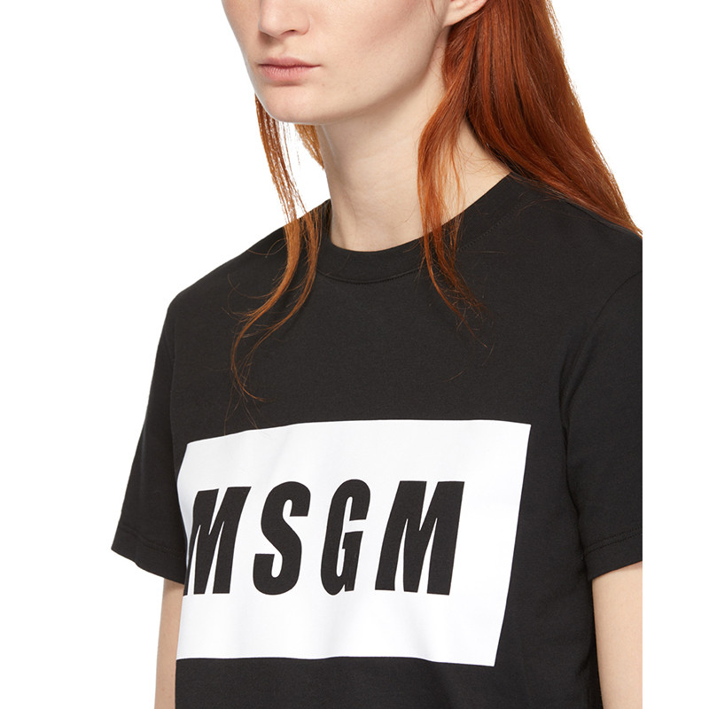 MSGM/MSGM  棉质logo印花女士短袖T恤衫 2641MDM95 195298 99