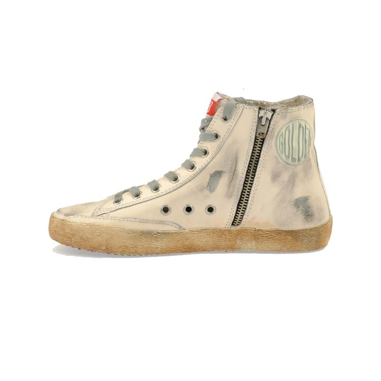 golden goose/golden goose 高帮 经典小脏鞋 白色女士休闲运动鞋 g31