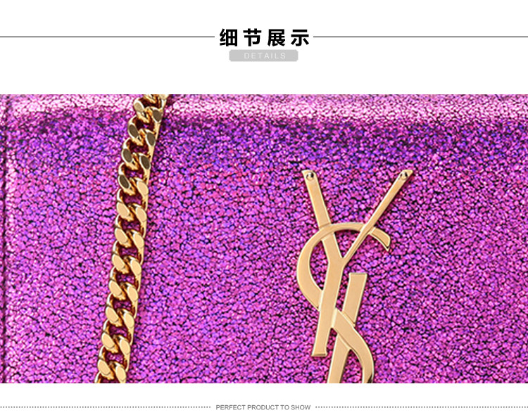【包税】yves saint laurent/圣罗兰 女士牛皮紫红色单肩包 354121-du