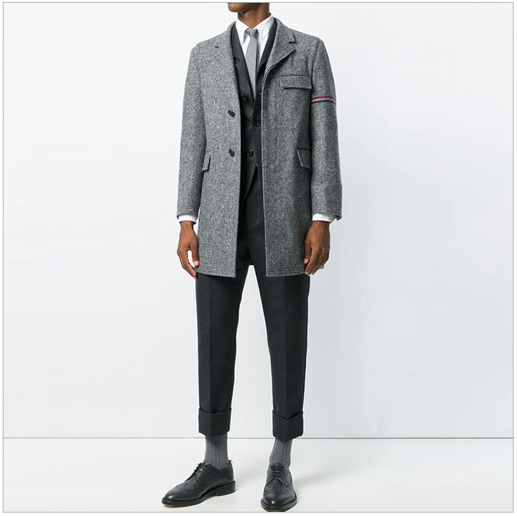 ThomBrowne西装,ThomBrowne西装 thom browne/thom browne 20春夏 纯色 男装 服装 经典多尼盖尔羊毛