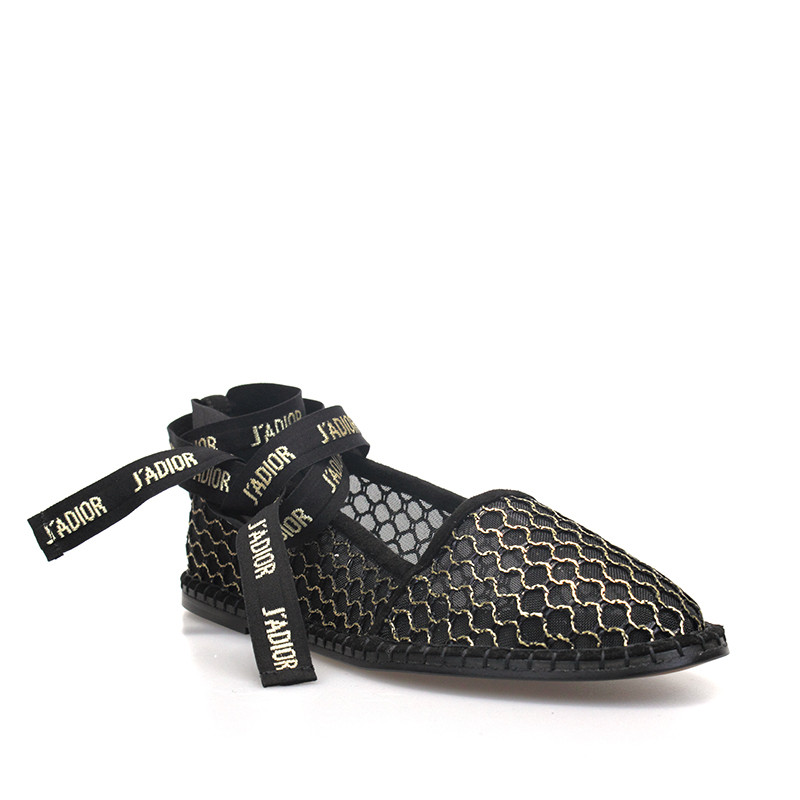 【奢品节可用券】dior/迪奥 金字母绑带渔夫鞋 平跟鞋 kcb069 sul 21x